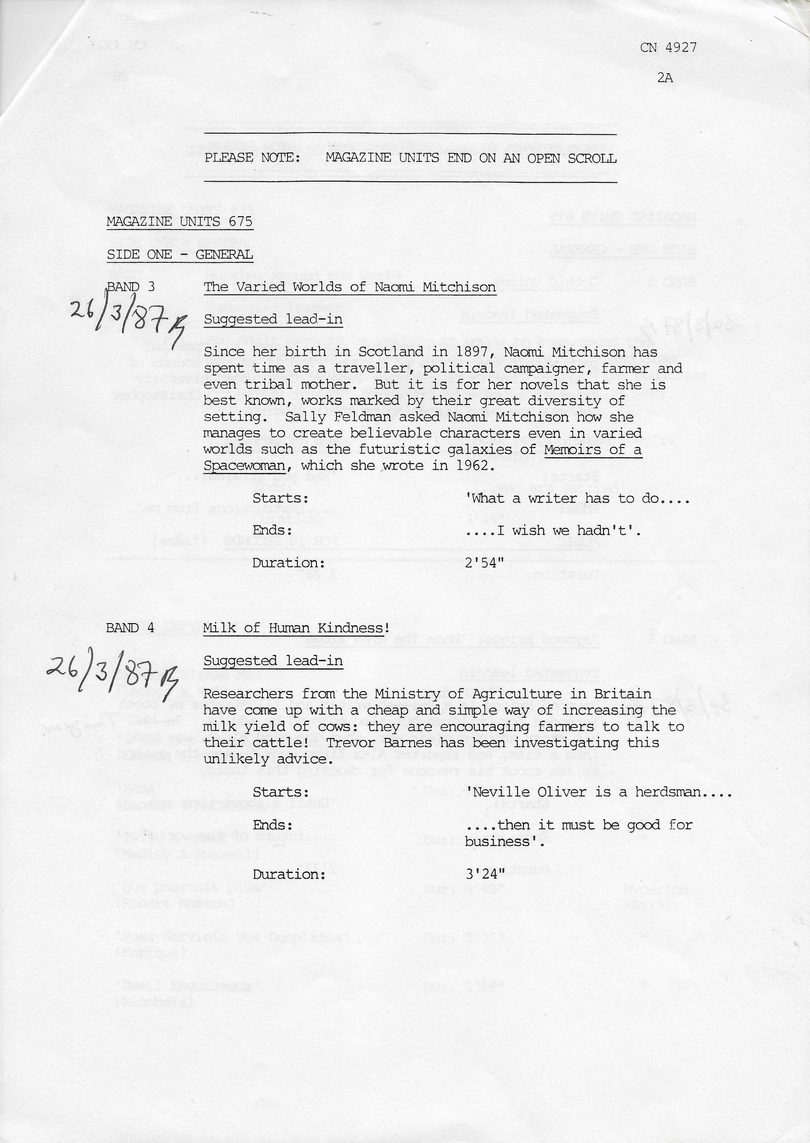 Inserts from CN 4927